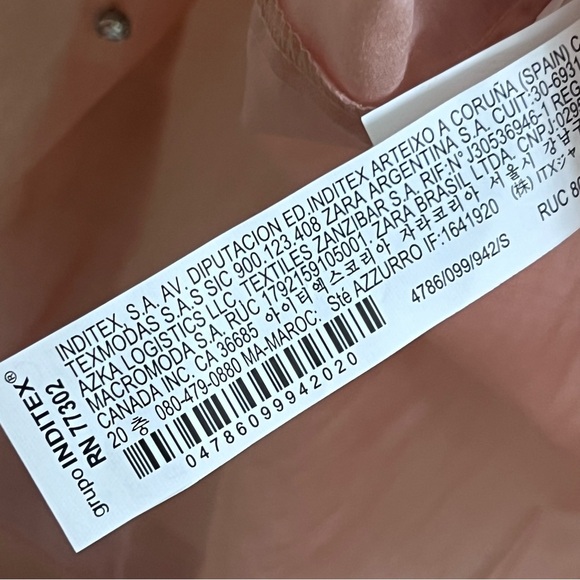 Zara Rhinestone Embellished Button Up Shirt Pink Blush Small - Picture 9 of 12